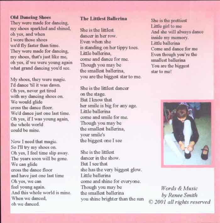 Songs for Little Dancers Backcover CD