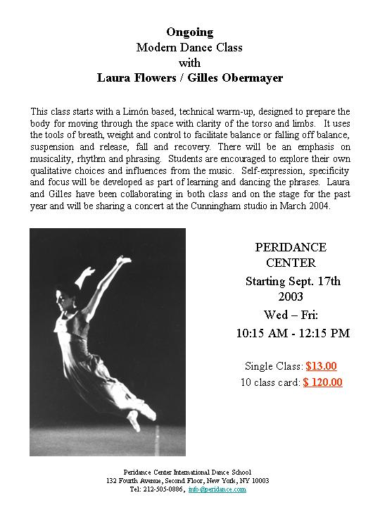 Modern Dance Class at Peridance