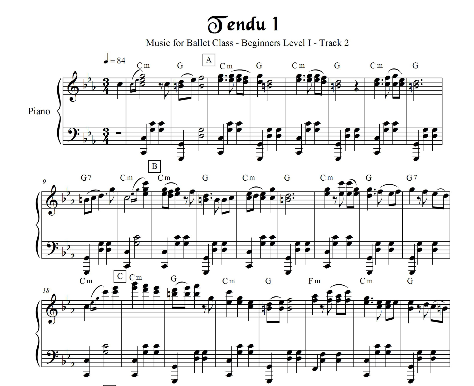 Tendu 1 from Piano Music for Ballet Vol 1