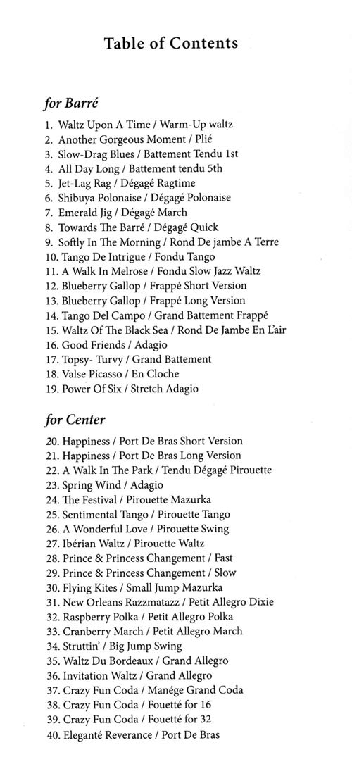 Marina Surgan - Live Sheet Music Book Contents